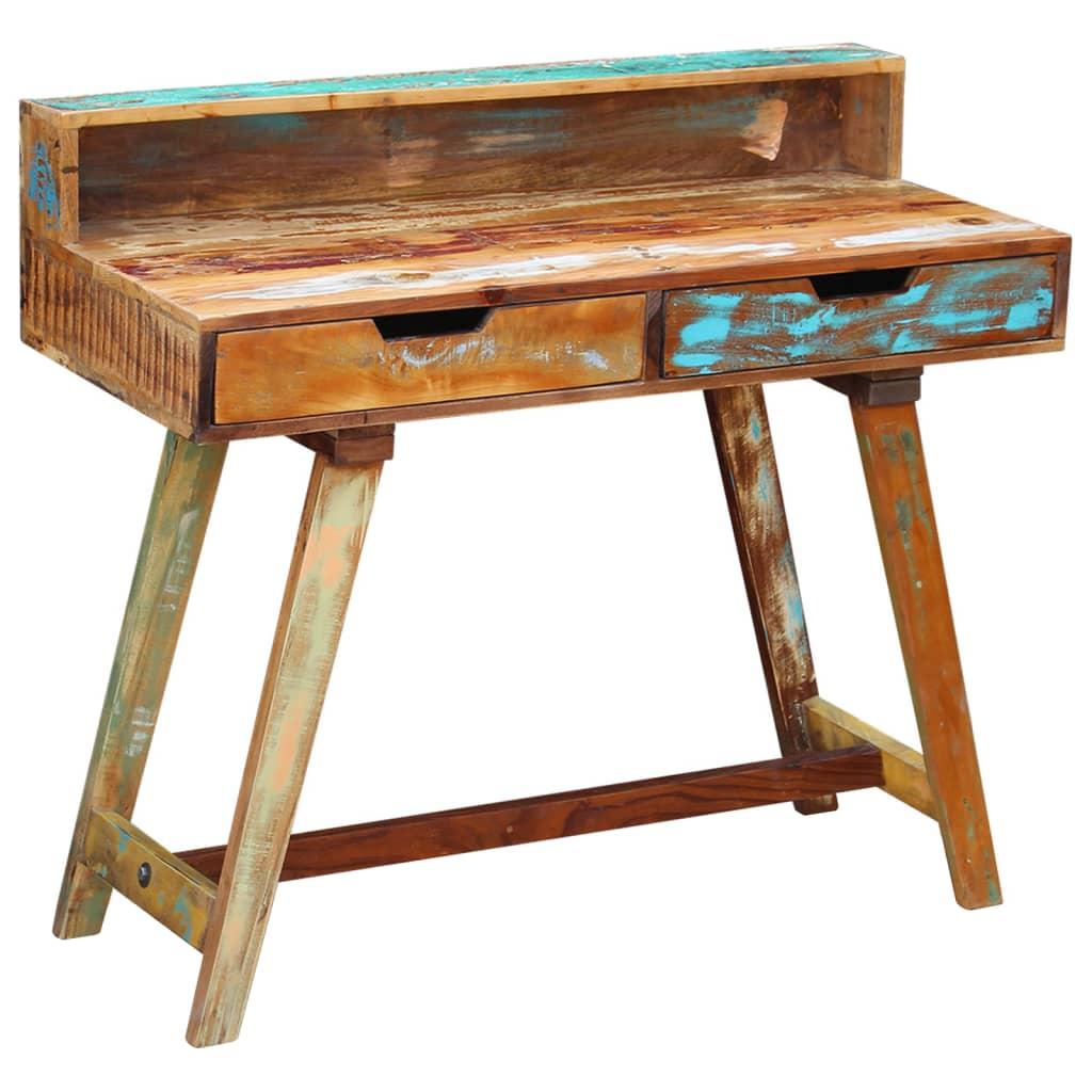 Skrivebord i massivt genbrugstræ - vintagestil, 100 × 45 × 90 cm Skrivebord i massivt genbrugstræ - vintagestil, 100 × 45 × 90 cm