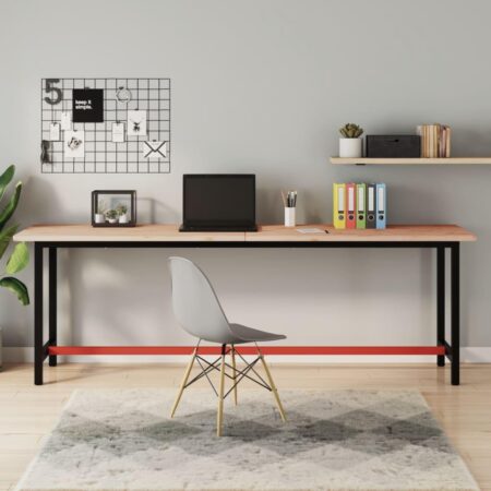 Skrivebordsplade 220×55×2,5 cm i massivt bøgetræ - sammenklappelig bordplade