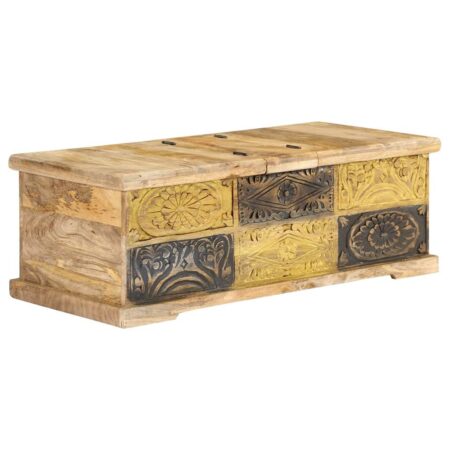 Sofabord 100×50×35 cm i massivt mangotræ med opbevaring