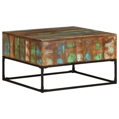 Sofabord 68 × 68 × 41 cm i massivt genbrugstræ