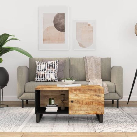 Sofabord 80 x 50 x 40 cm i massivt mangotræ og konstrueret træ