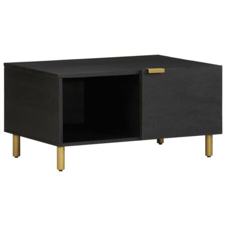 Sofabord 80 × 50 × 40 cm i konstrueret træ - sort med opbevaring