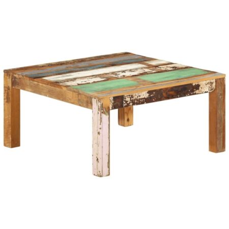Sofabord 80×80×40 cm i massivt genbrugstræ - firkantet, rustikt