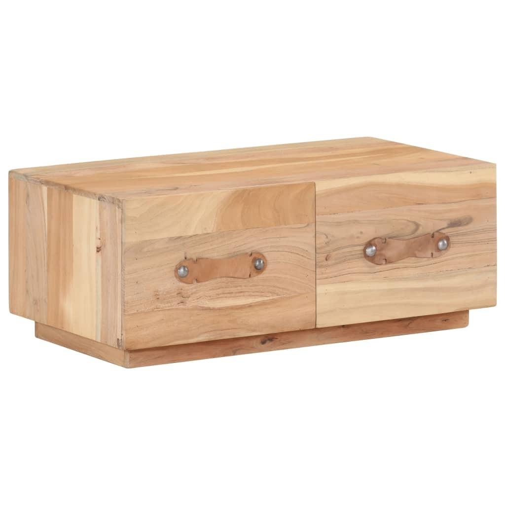 Sofabord i massivt genbrugstræ - 90 × 50 × 35 cm med 2 skuffer Sofabord i massivt genbrugstræ - 90 × 50 × 35 cm med 2 skuffer