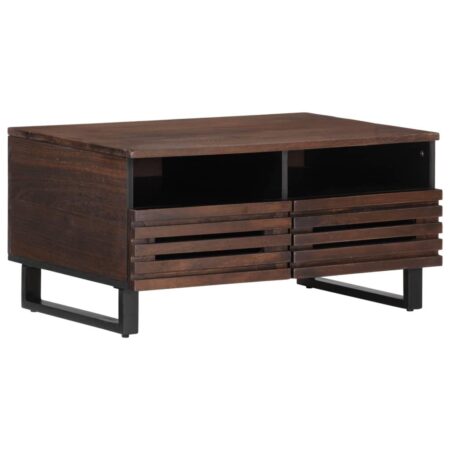 Sofabord i massivt mangotræ - brun 80 × 55 × 40 cm
