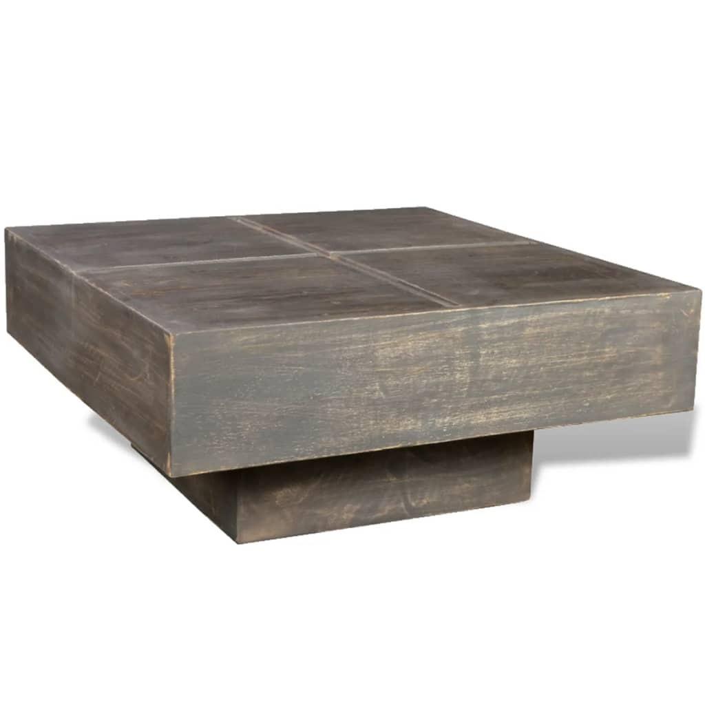 Sofabord i massivt mangotræ - firkantet, mørkebrun 68 × 68 cm Sofabord i massivt mangotræ - firkantet, mørkebrun 68 × 68 cm