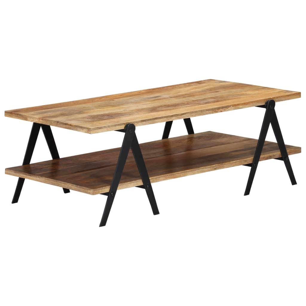 Sofabord i massivt mangotræ med hylde - 115 × 60 × 40 cm Sofabord i massivt mangotræ med hylde - 115 × 60 × 40 cm
