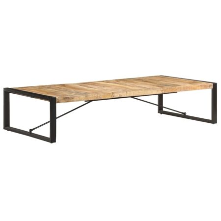 Sofabord i ru mangotræ - 180 × 90 × 40 cm, industriel stil