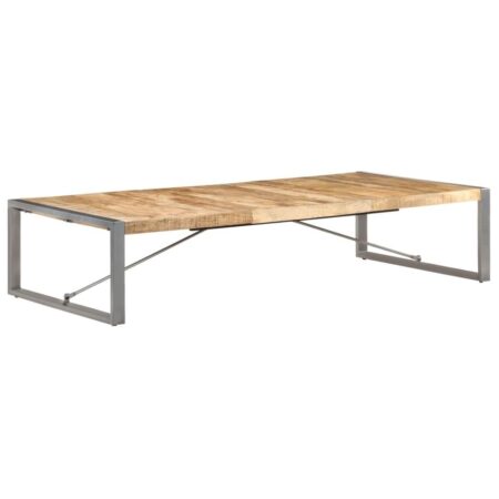 Sofabord i ru mangotræ med stålben - 180 × 90 × 40 cm