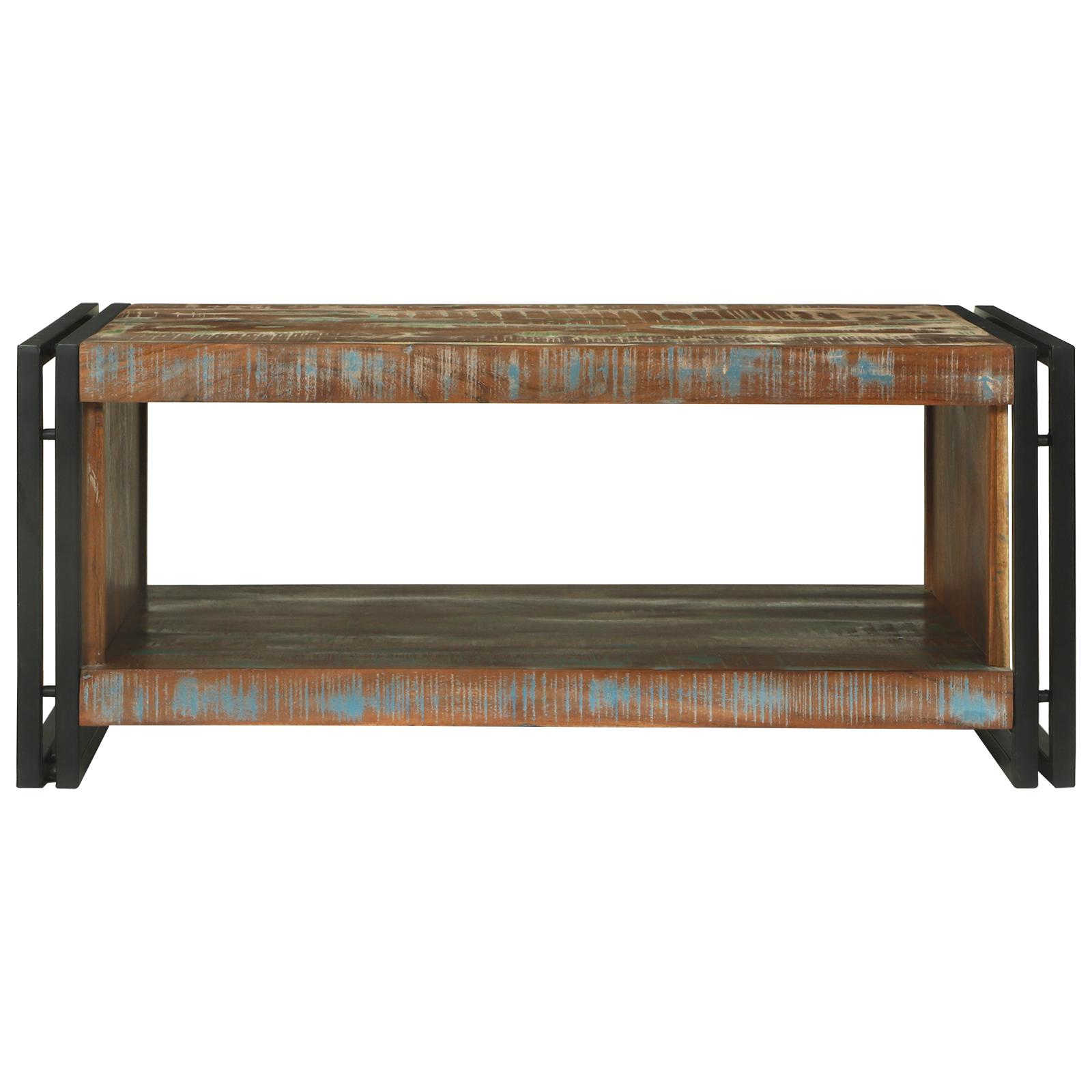 Sofabord i solidt genbrugstræ - flerfarvet, 90 × 50 × 38 cm Sofabord i solidt genbrugstræ - flerfarvet, 90 × 50 × 38 cm