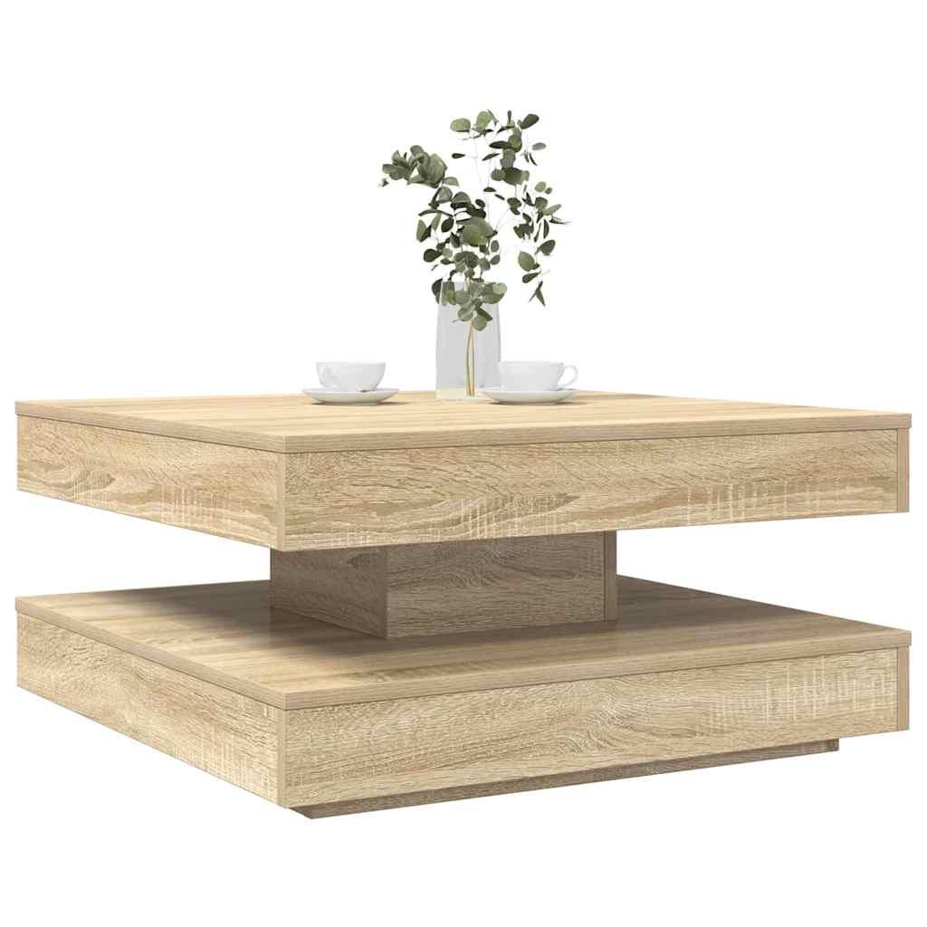 Sofabord med 360° drejelig bordplade 70×70×34,5 cm - sonoma-eg Sofabord med 360° drejelig bordplade 70×70×34,5 cm - sonoma-eg