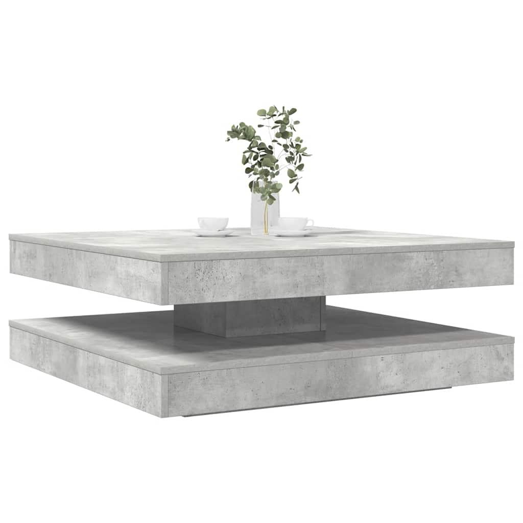Sofabord med 360° drejelig bordplade - 90 x 90 x 34,5 cm, betongrå Sofabord med 360° drejelig bordplade - 90 x 90 x 34,5 cm, betongrå