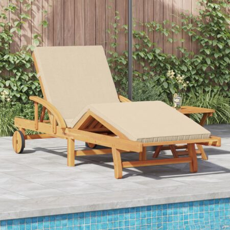 Solstol i massivt akacietræ med bord - beige