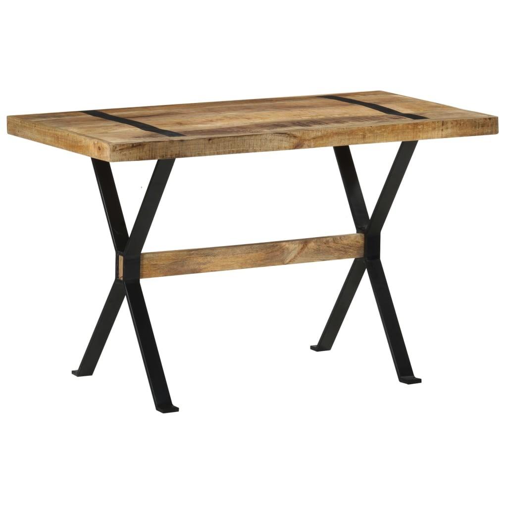 Spisebord 120 × 60 × 76 cm i ru mangotræ - industrielt design Spisebord 120 × 60 × 76 cm i ru mangotræ - industrielt design