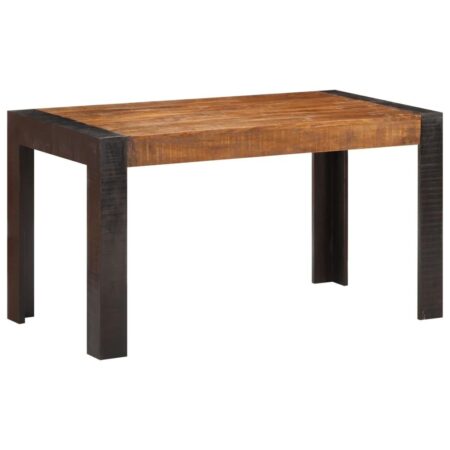 Spisebord 140×70×76 cm - massivt ru mangotræ, industrielt design