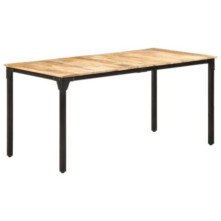 Spisebord 160 × 80 × 76 cm i ru mangotræ med jernben