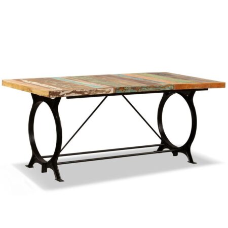 Spisebord 180 cm i massivt genbrugstræ - rustik/industriel stil