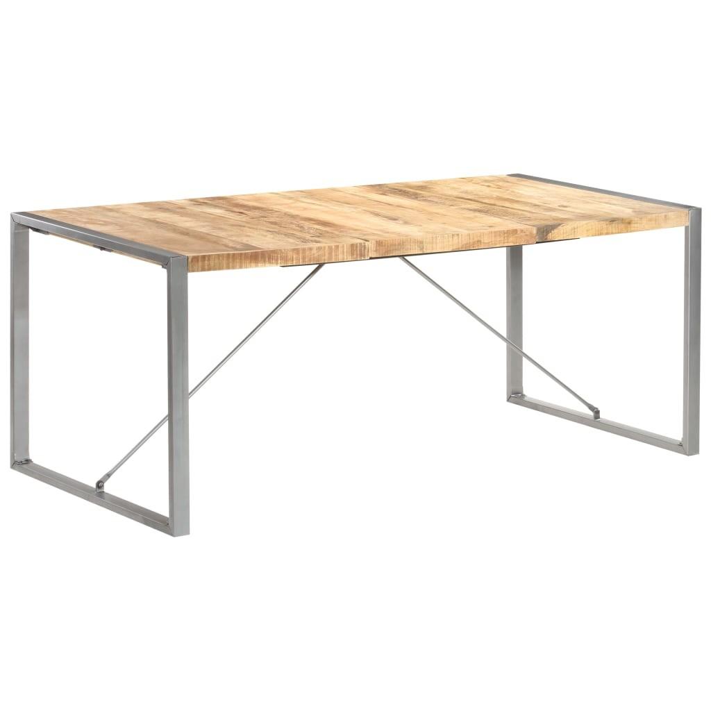 Spisebord 180 × 90 × 75 cm i massivt ru mangotræ - industrielt design Spisebord 180 × 90 × 75 cm i massivt ru mangotræ - industrielt design