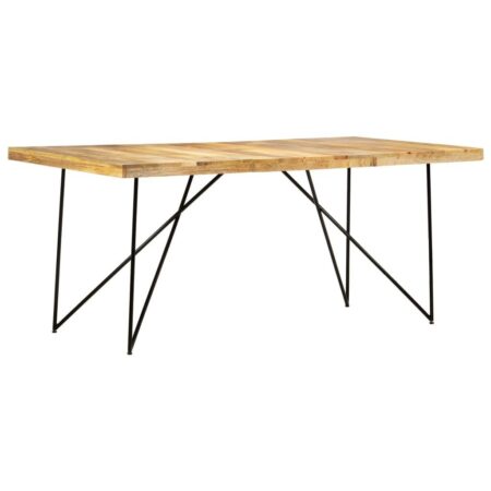 Spisebord 180 × 90 × 76 cm i massivt mangotræ med stålben