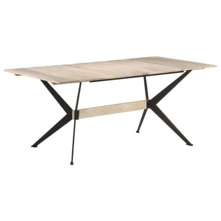 Spisebord 180×90×76 cm i massivt mangotræ - industriel stil