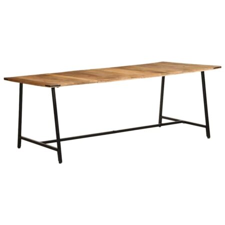 Spisebord 200 × 100 × 75 cm i massivt mangotræ med jernstel