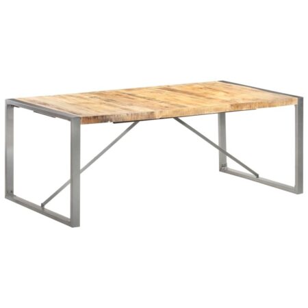 Spisebord 200 × 100 × 75 cm i massivt ru mangotræ - brun/grå