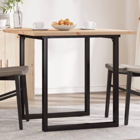 Spisebord 80×80×75,5 cm - O-stel i stål og massiv fyrretræsplade
