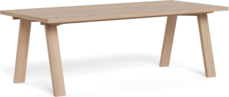 Spisebord Signature Lindholm 220 x 100 cm, hvidpigmenteret olieret egetræsfinér, rektangulært 4-ben