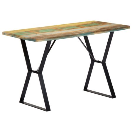 Spisebord i massivt genbrugstræ - 120 × 60 × 76 cm, industrielt design