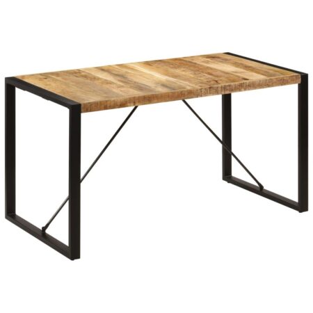 Spisebord i massivt mangotræ - 140 × 70 × 75 cm, industrielt design