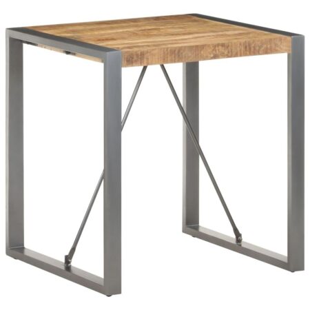 Spisebord i massivt ru mangotræ 70 x 70 x 75 cm - industrielt bistrobord