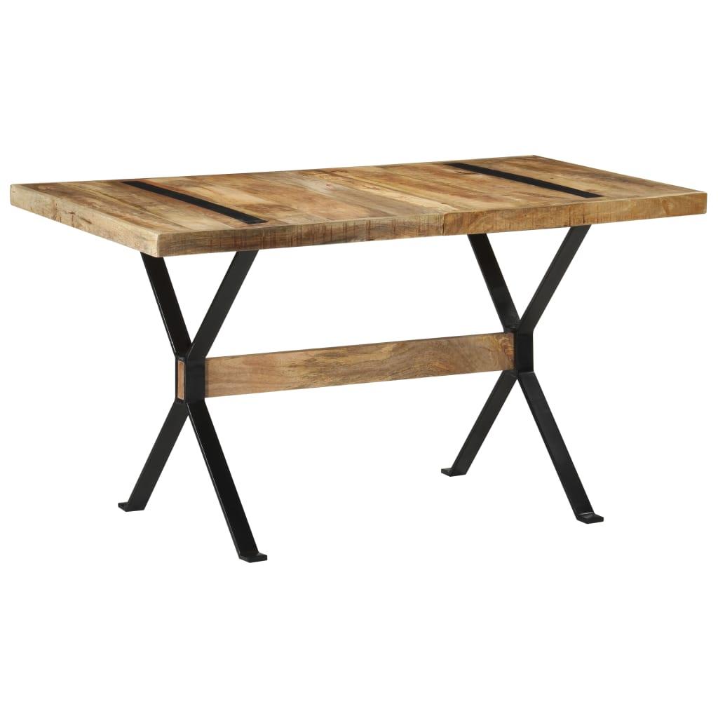 Spisebord i ru mangotræ - 140 × 70 × 76 cm, industrielt design Spisebord i ru mangotræ - 140 × 70 × 76 cm, industrielt design