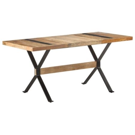 Spisebord i ru mangotræ - 160 × 80 × 76 cm, industrielt design