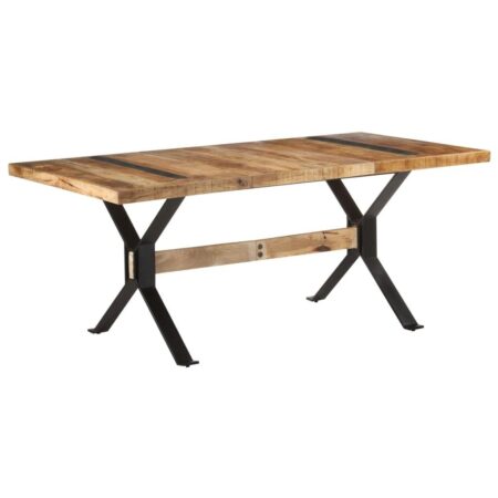 Spisebord i ru mangotræ - 180 × 90 × 76 cm, industrielt design