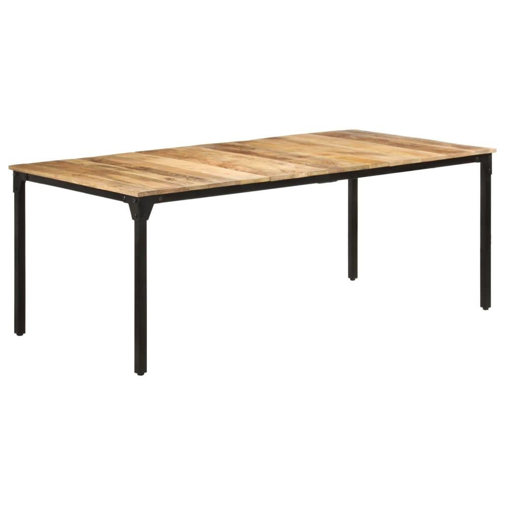 Spisebord i ru mangotræ - 200 × 100 × 76 cm med pulverlakerede jernben Spisebord i ru mangotræ - 200 × 100 × 76 cm med pulverlakerede jernben
