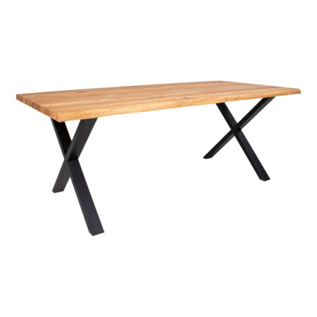 Toulon Spisebord - Spisebord Med Bølget Kant, Egetræ, Natur, Forberedt Til Tillægsplader 95X200X75 Cm