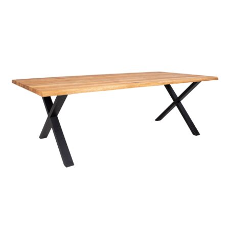 Toulon Spisebord - Spisebord Med Bølget Kant, Egetræ, Natur, Forberedt Til Tillægsplader 95X240X75 Cm