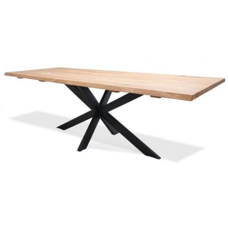 Westwood plankebord 180x95 - Hvidolieret egetræ/Sort med Stjerne Understel