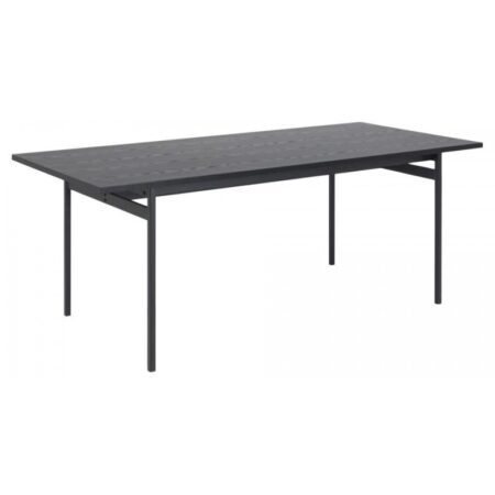 Angus spisebord - sort melamin ask og sort metal (200x90)