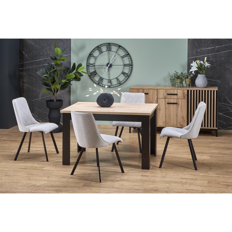 BAGIO Spisebord med udtræk, Artisan Eg / Sort BAGIO Spisebord med udtræk, Artisan Eg / Sort
