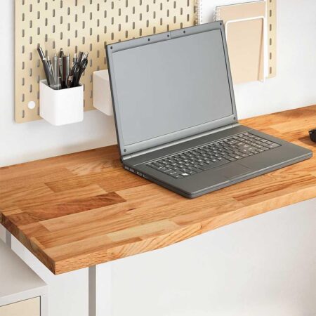 Bordplade 160x50x2,5 cm massivt egetræ rektangulær lysebrun