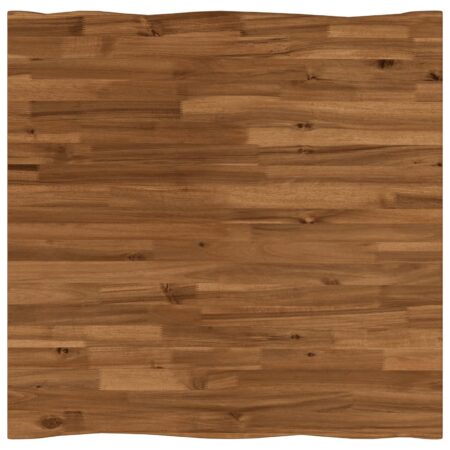 Bordplade 70 x 70 x 3,5 cm firkantet i massivt akacietræ naturfarvet