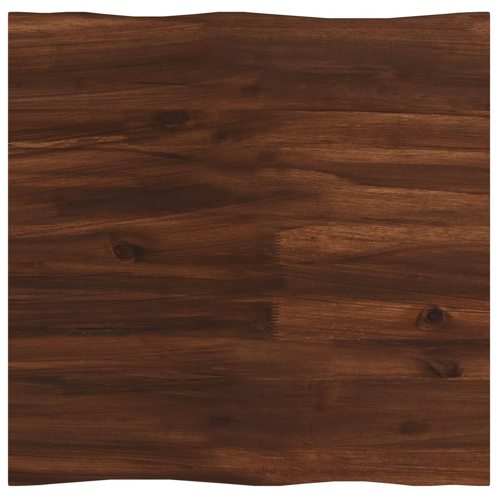 Bordplade i massivt akacietræ 60 x 60 x 3,5 cm firkantet mørk brun Bordplade i massivt akacietræ 60 x 60 x 3,5 cm firkantet mørk brun