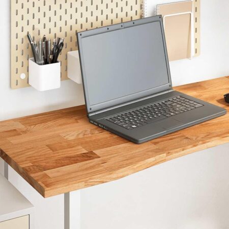 Bordplade i massivt egetræ 140 × 50 × 2,5 cm - rektangulær, lysebrun
