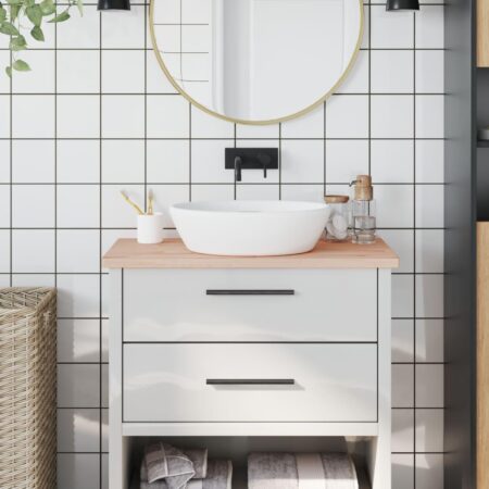 Bordplade til badeværelse 80×40×2,5 cm - massivt bøgetræ