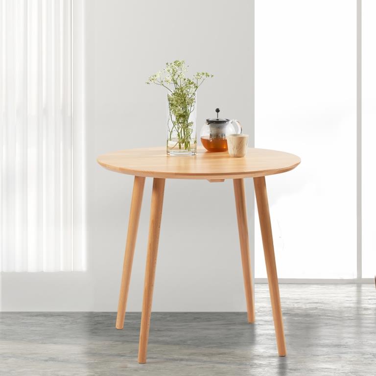 DT 100 - Rundt spisebord i massiv bøg, diameter 80 cm. Ubehandlet DT 100 - Rundt spisebord i massiv bøg, diameter 80 cm. Ubehandlet