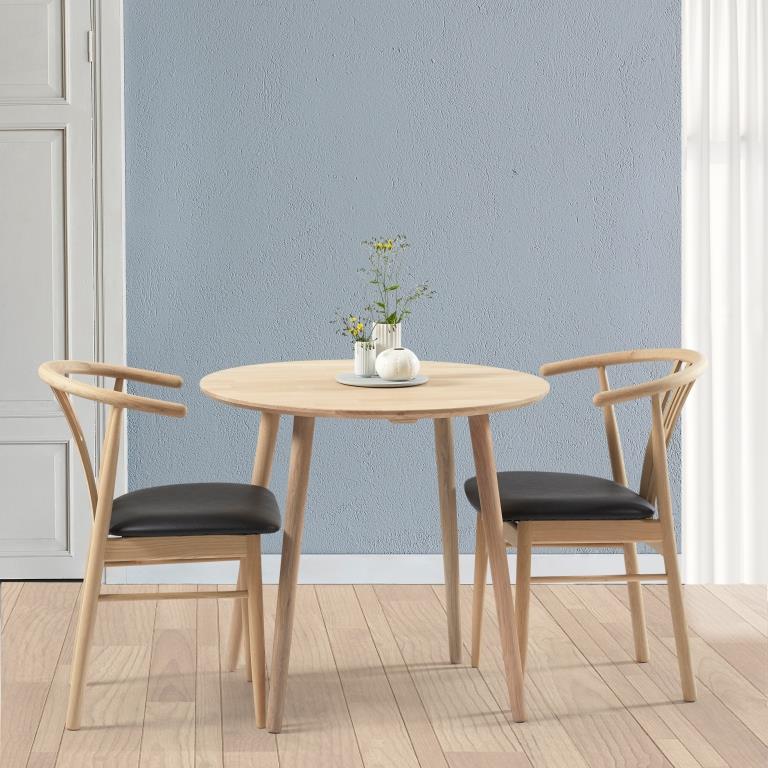 DT 100 - Rundt spisebord i massiv eg, diameter 80 cm. Ubehandlet DT 100 - Rundt spisebord i massiv eg, diameter 80 cm. Ubehandlet