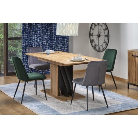 FABIANO Spisebord med udtræk, artisan eg / Sort