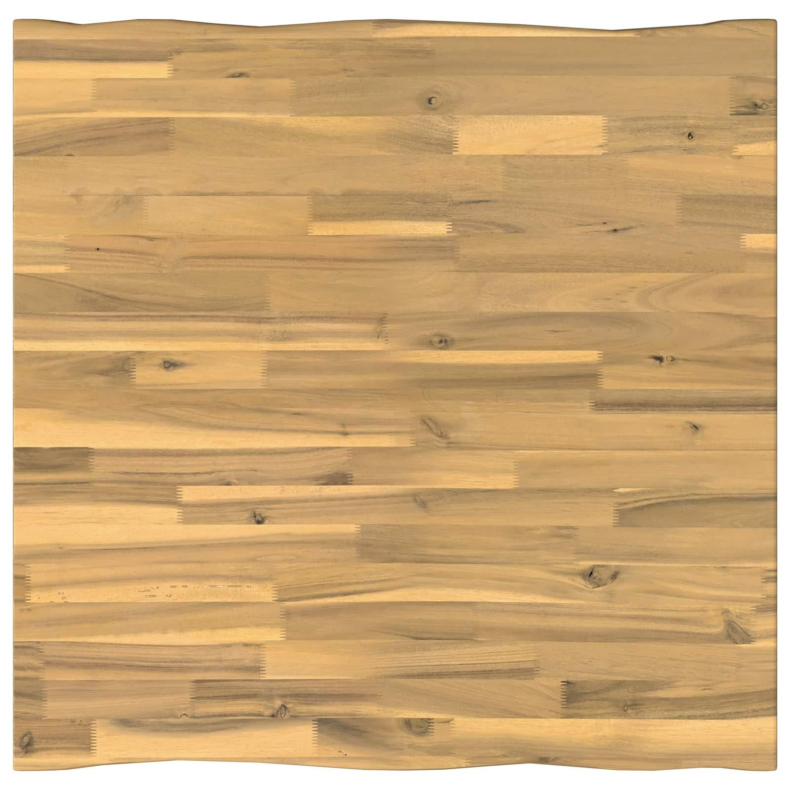Firkantet bordplade i massivt akacietræ 70 x 70 x 3,5 cm - hvid Firkantet bordplade i massivt akacietræ 70 x 70 x 3,5 cm - hvid