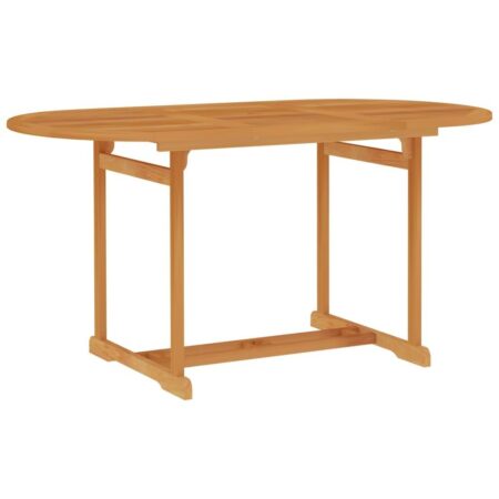 Havebord i massivt teaktræ 150 x 90 x 75 cm med parasolhul